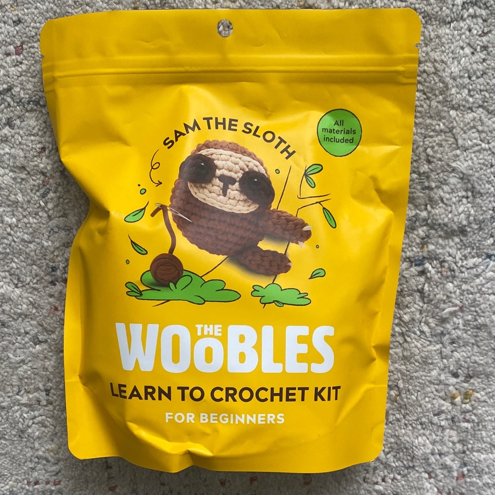 The Woobles Sam the Sloth Crochet Kit brand new unopened